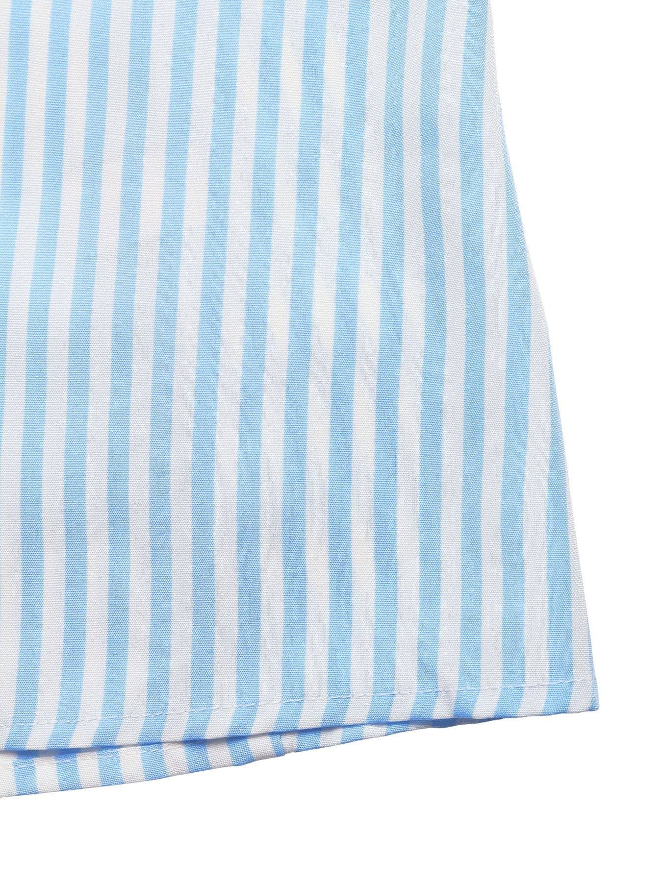 Lovesoft - Striped Halter Backless V Neck Maxi Dress