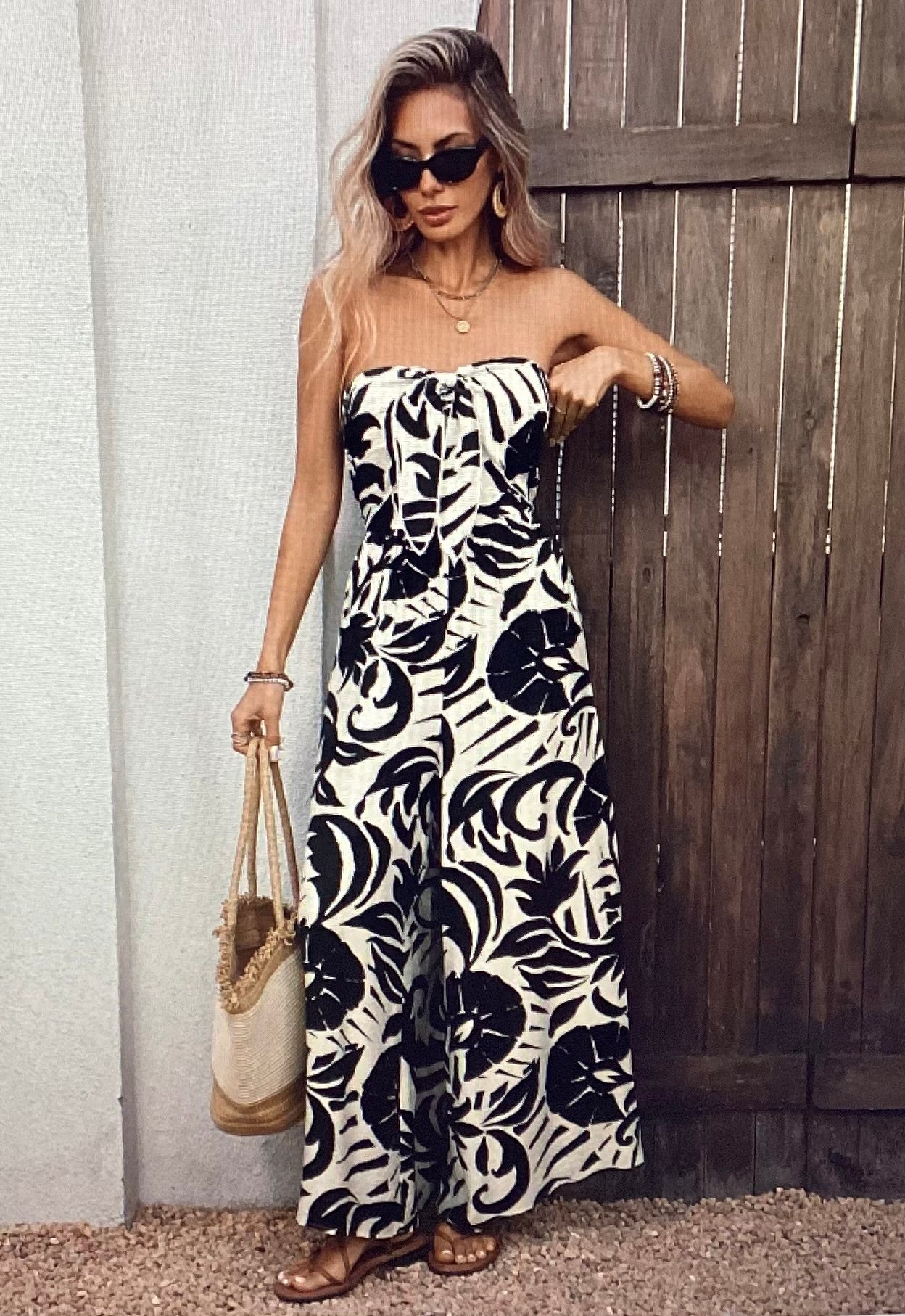 Sahkasana leaf jumpsuit