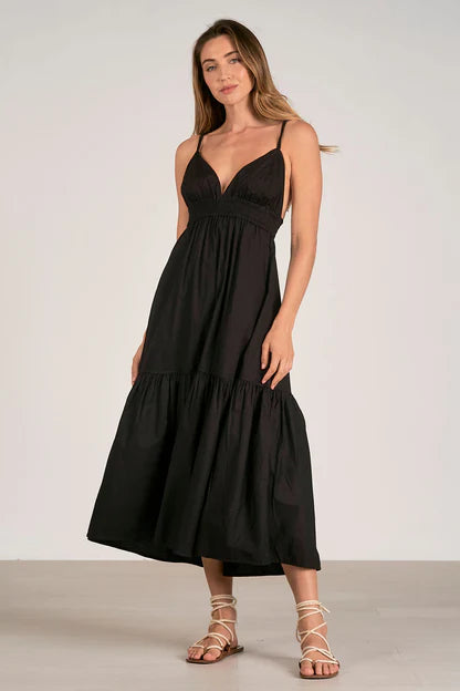 Elan Midi Bralette Dress Black
