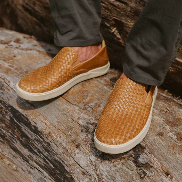 OluKai Lae’Hi Lauhalax Woven Leather Shoes