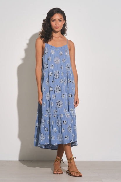 Elan Blue Spaghetti Strap Maxi Dress