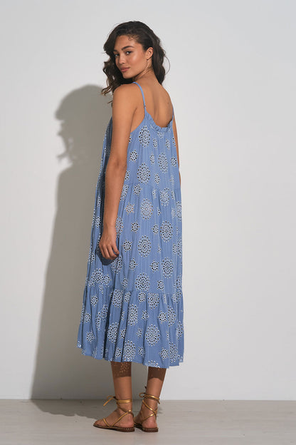 Elan Blue Spaghetti Strap Maxi Dress