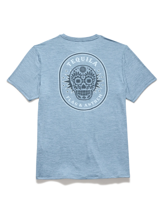 Flag and Anthem Tequila Skull Performance Tee - Spiked Sugar Skull