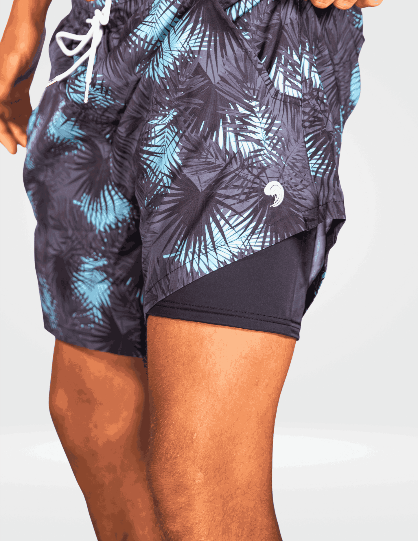 Midnight Palms - Waterproof Pocket Swim Shorts - Athletic Liner