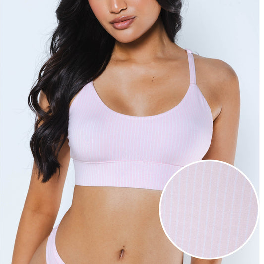 The Aphrodite | Light Pink Striped Bralette