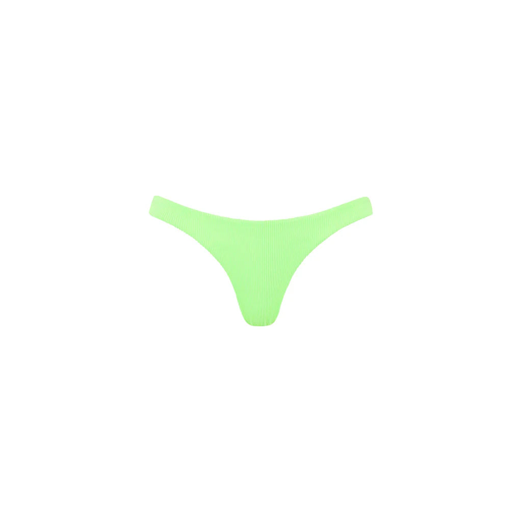 Kulani Kinis Minimal Cheeky Bikini Bottom - Luau Lime Ribbed