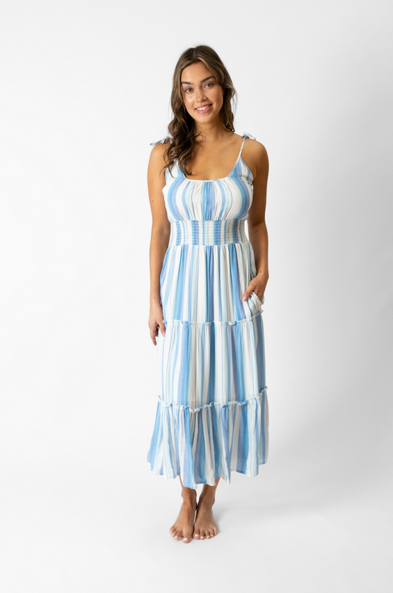 Koy Resort Sicily Shoulder Tie Maxi Dress