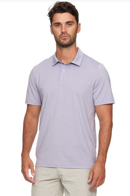 Flag and Anthem Naples Striped Performance Polo Pink/Blue