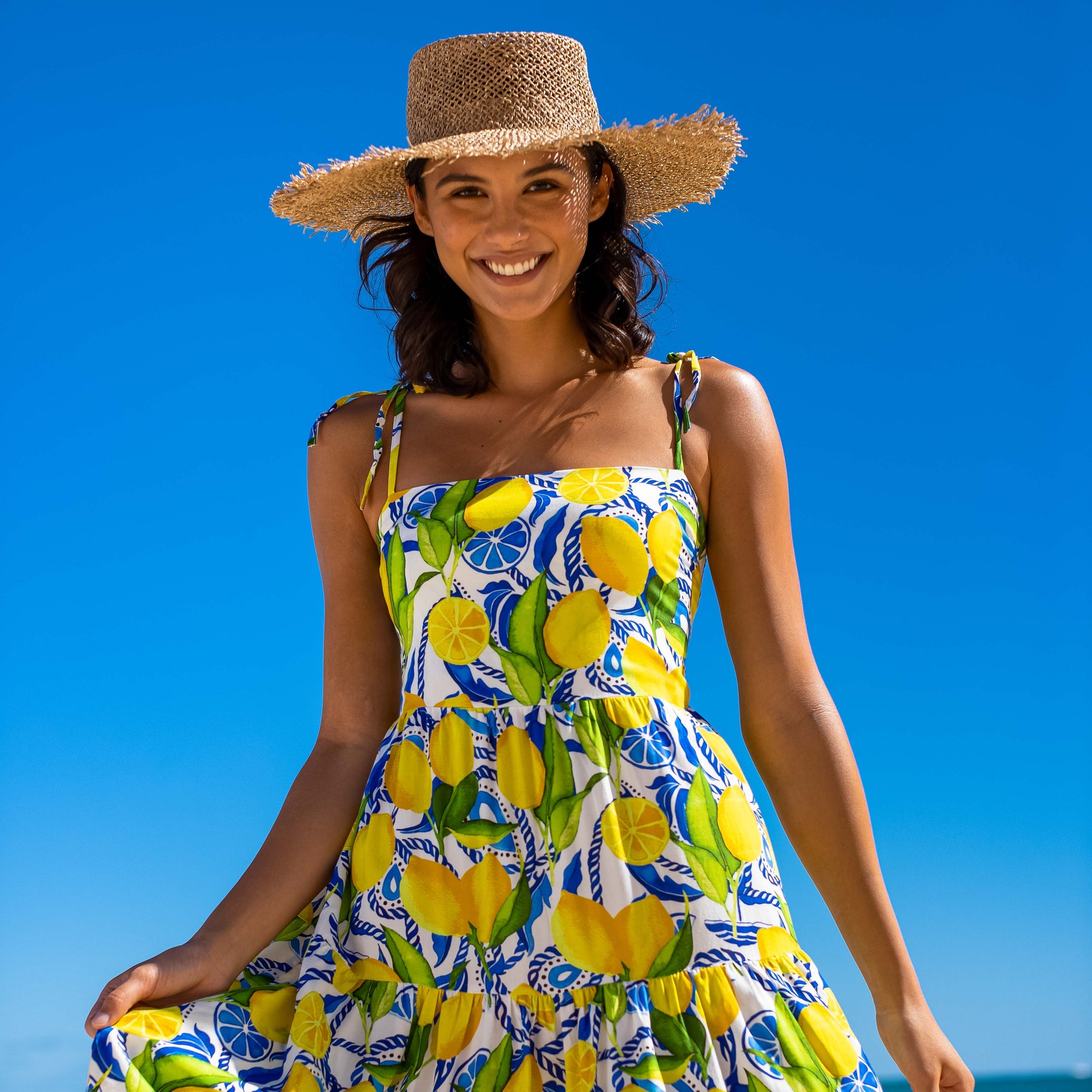 Kenny Flowers - Womens Lemon Print Short Dress