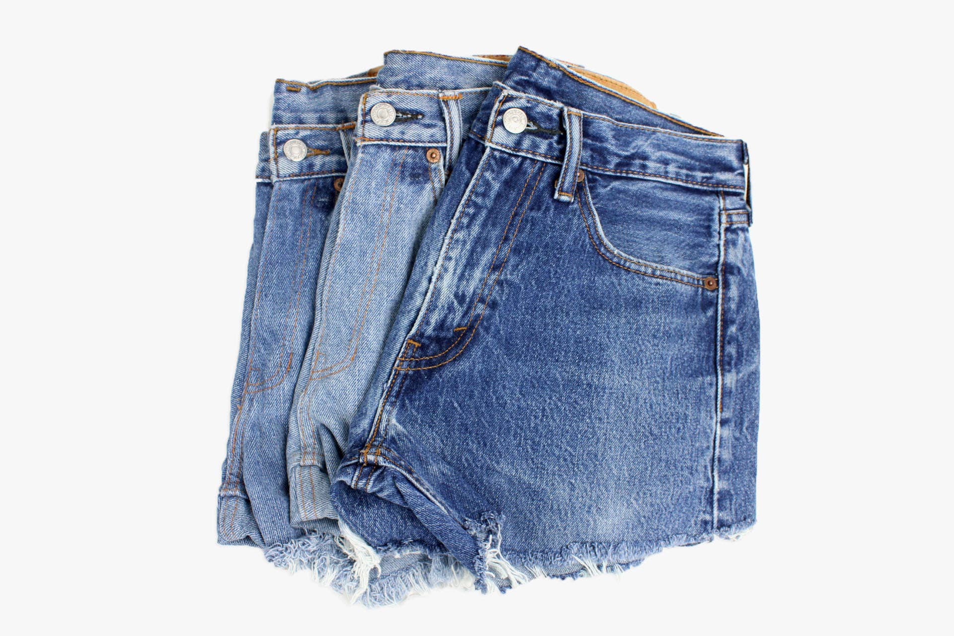 Sun's Out! Mid-Rise Upcycled Denim Cutoff Shorts