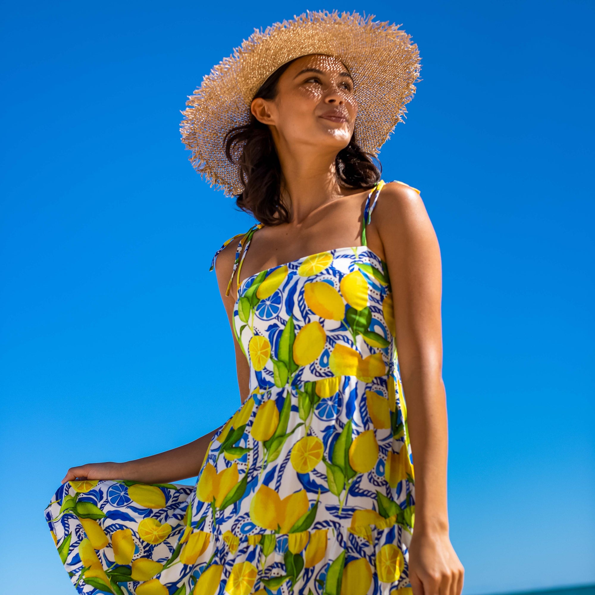 Kenny Flowers - Womens Lemon Print Short Dress