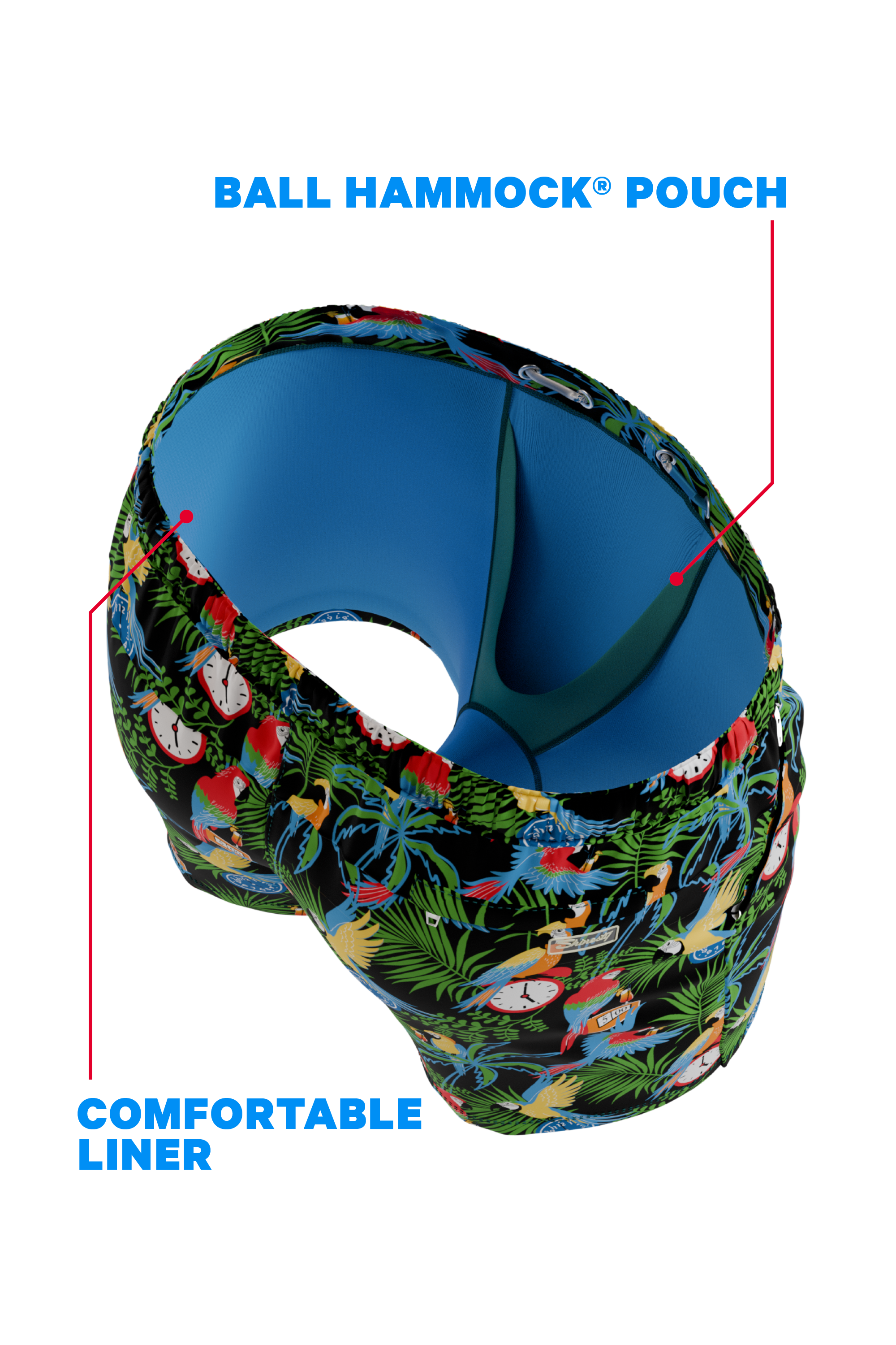 Shinesty, Inc - The 5 O'Clock Somewhere | Margaritaville® Ball Hammock® Pouch 8" Swim Trunks