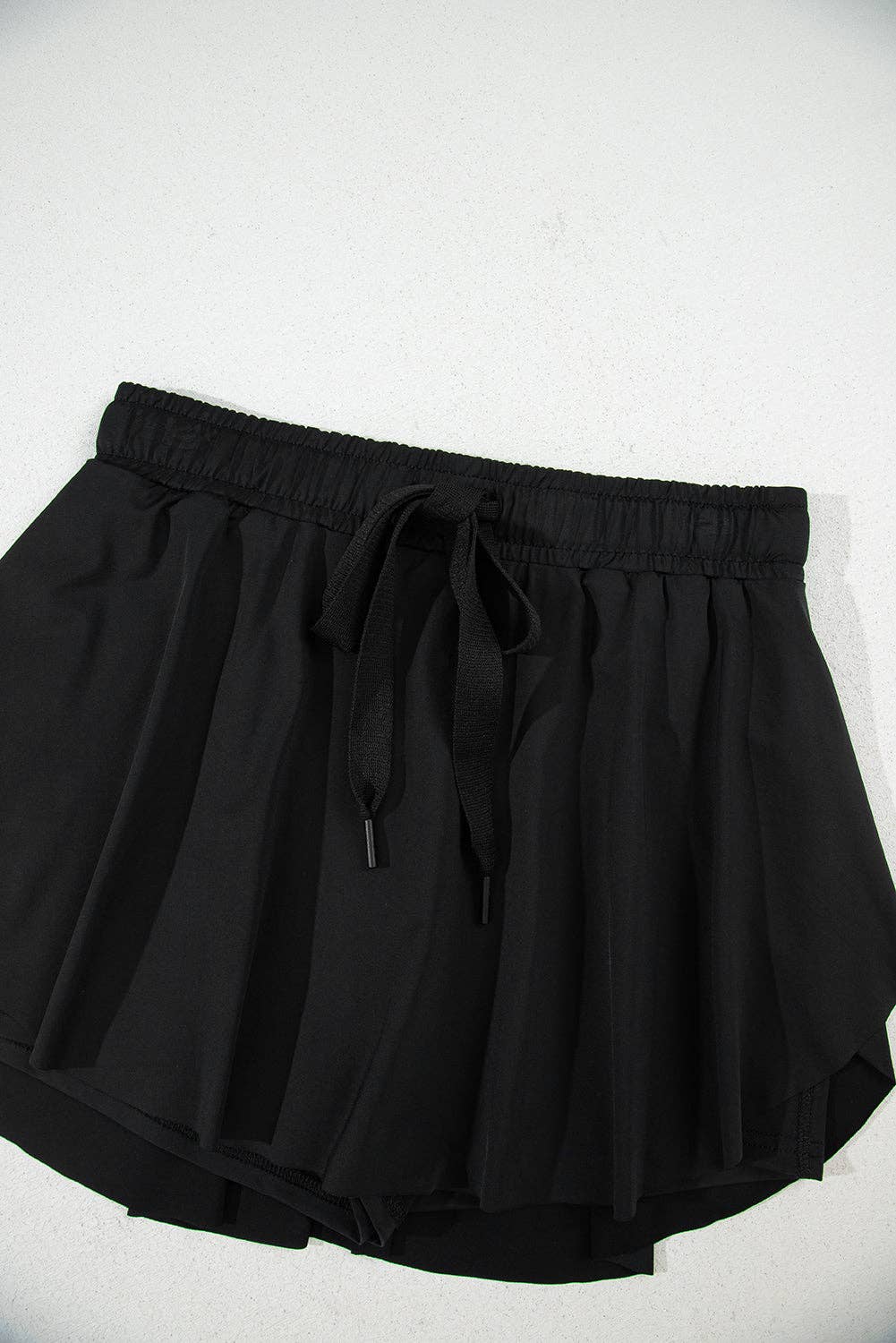 Lovesoft - Black High Waist Drawstring Tennis Skort with Lining