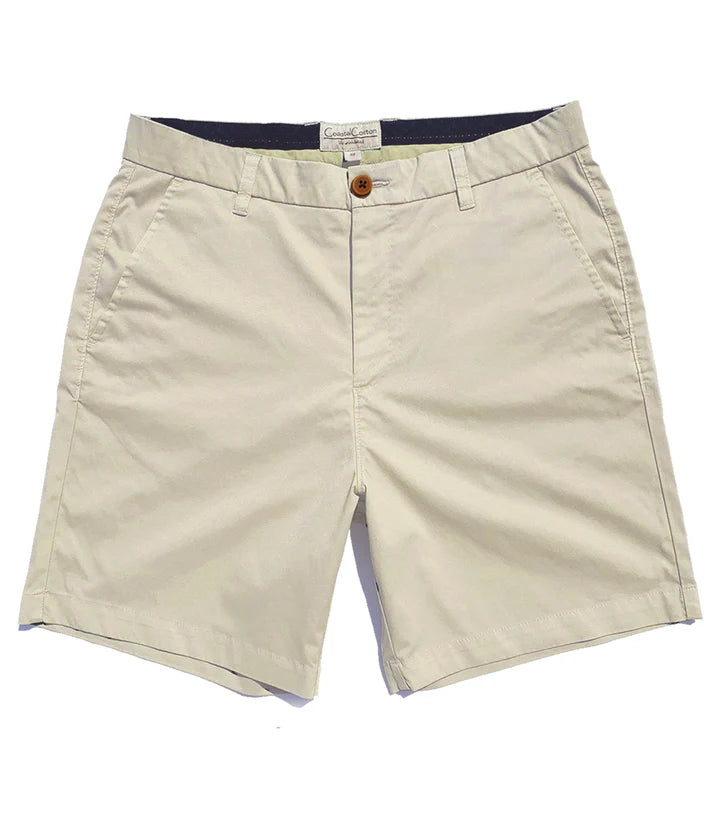 Beige Coastal Cotton cotton hybrid chino shorts with a classic fit and versatile style for casual wear