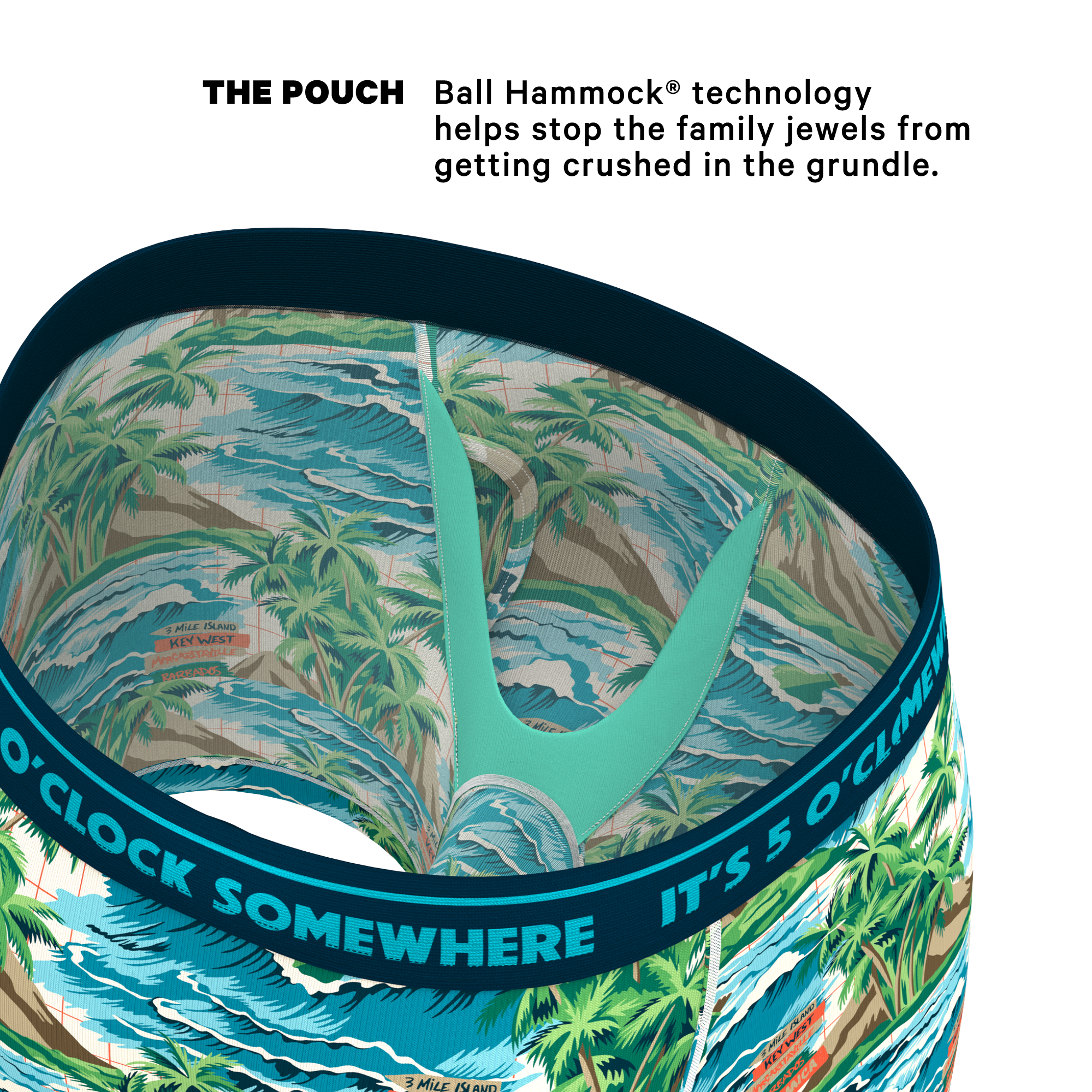 Shinesty, Inc - The Changes In Latitudes | Shinesty x Margaritaville® Ball Hammock® Pouch Underwear With Fly