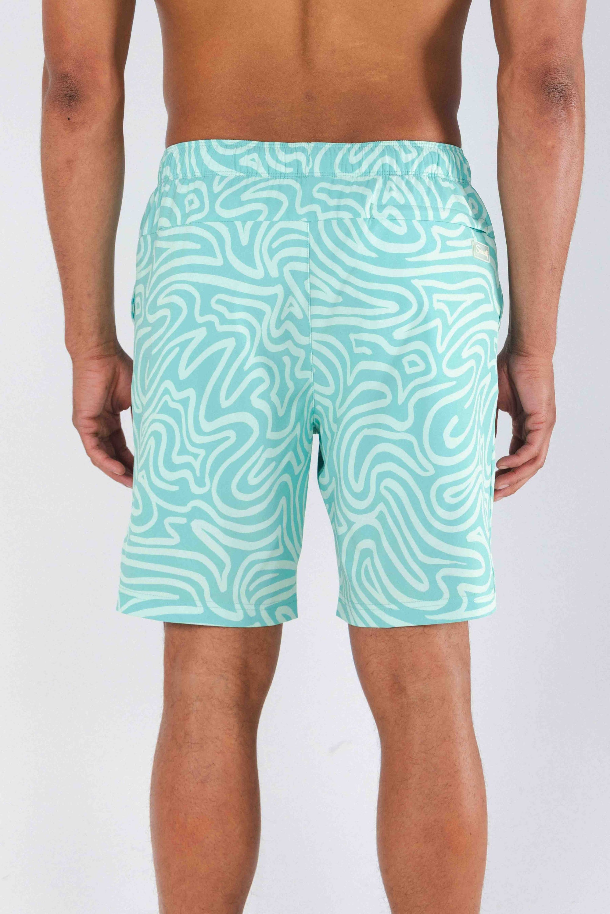 Shinesty, Inc - The Water Park | Neon Abstract Line Ball Hammock® Pouch 8" Swim Trunks