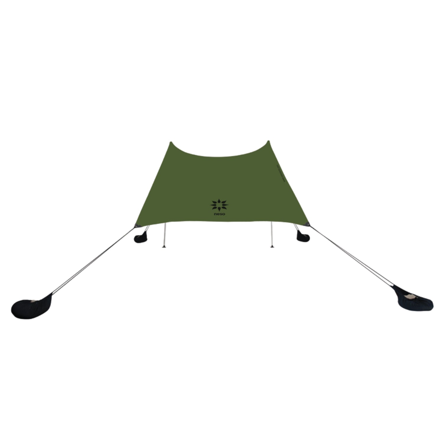 Neso UV protection beach tent in green with sturdy poles for sunshade and outdoor relaxation
