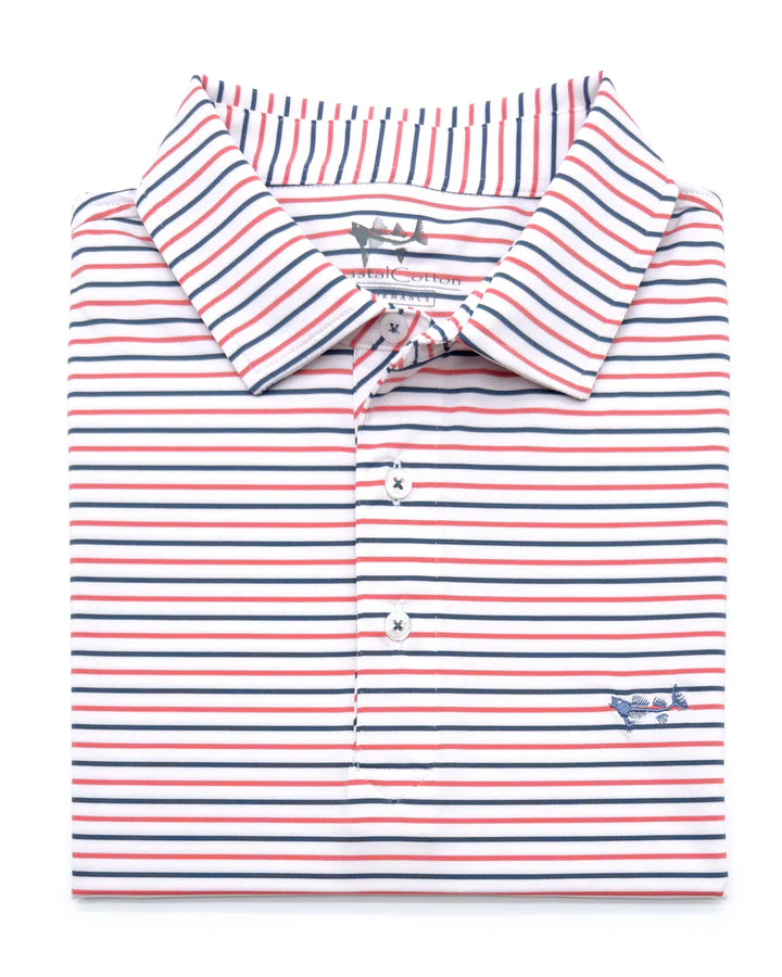 Coastal Cotton Performance Polo - Patriotic Polo