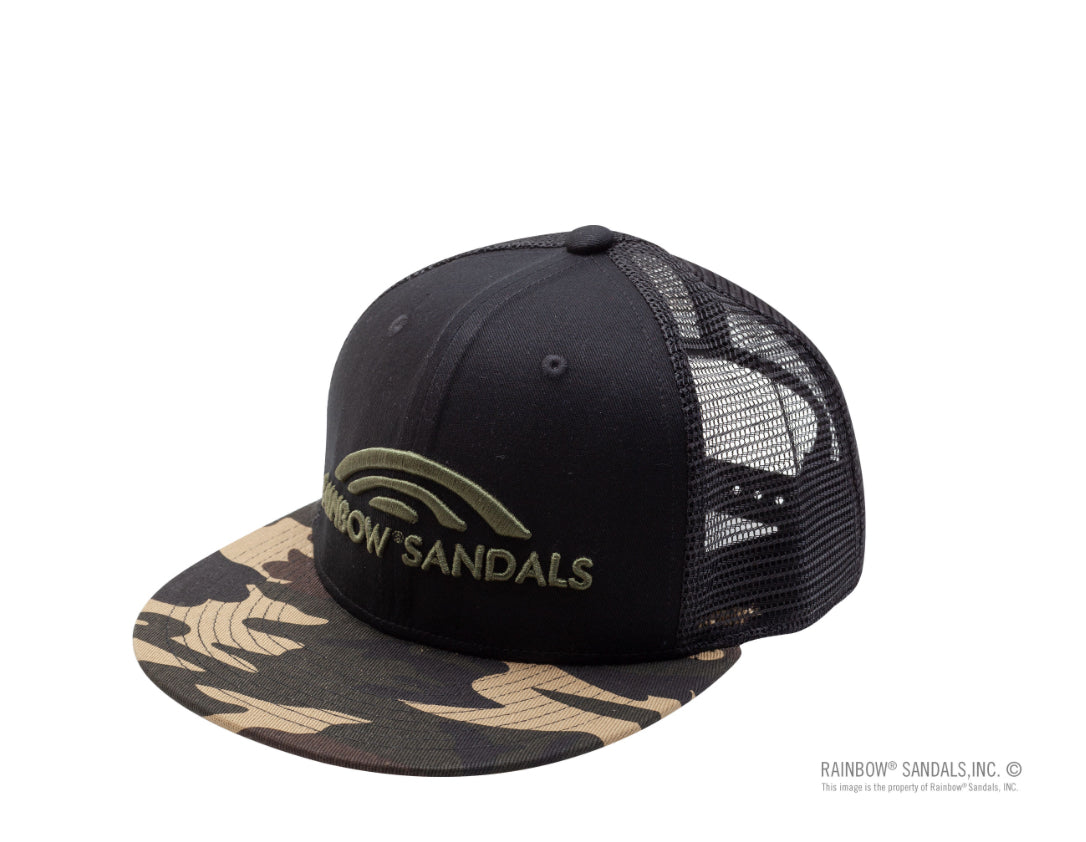 Rainbow Camo Snapback Hat with Mesh Back and Logo for Stylish Casual Wear