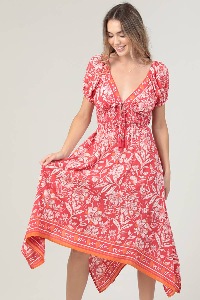 ANGIE summer floral maxi with sleeves featuring a flattering cut and vibrant floral print