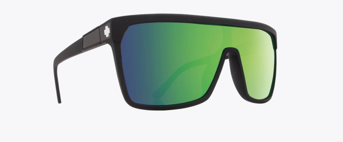 Spy sunglasses Flynn matte black happy bronze with green spectra mirror
