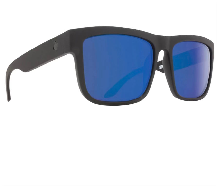 Spy sunglasses discord matte black happy bronze polar with blue spectra mirror
